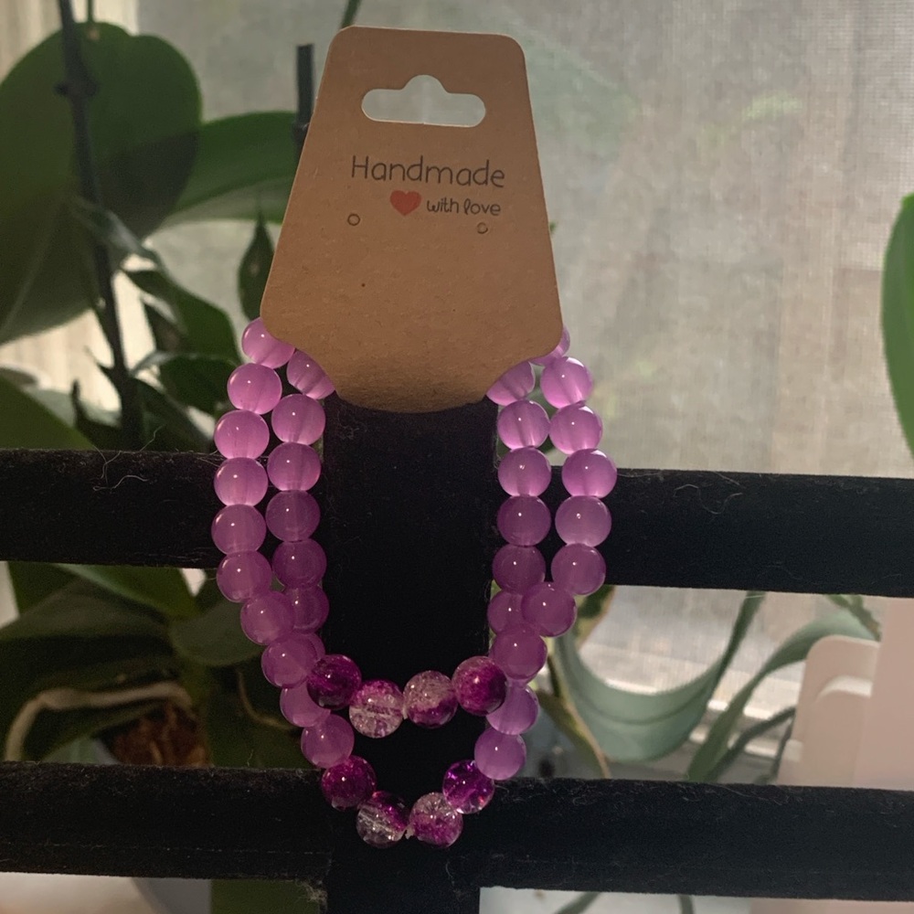 Purple Bead Bracelet Set